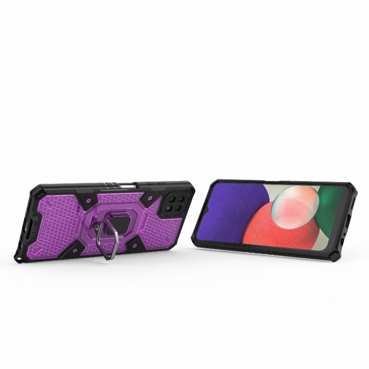 For Samsung Galaxy A22 5G Space PC+TPU Ring Holder Protective Phone Case