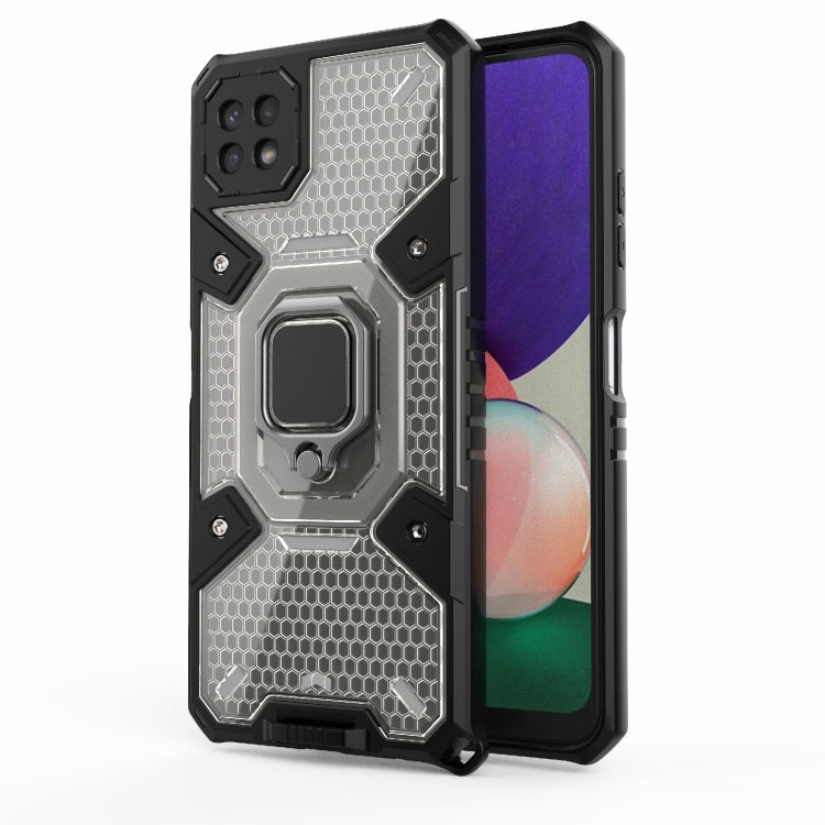 For Samsung Galaxy A22 5G Space PC+TPU Ring Holder Protective Phone Case