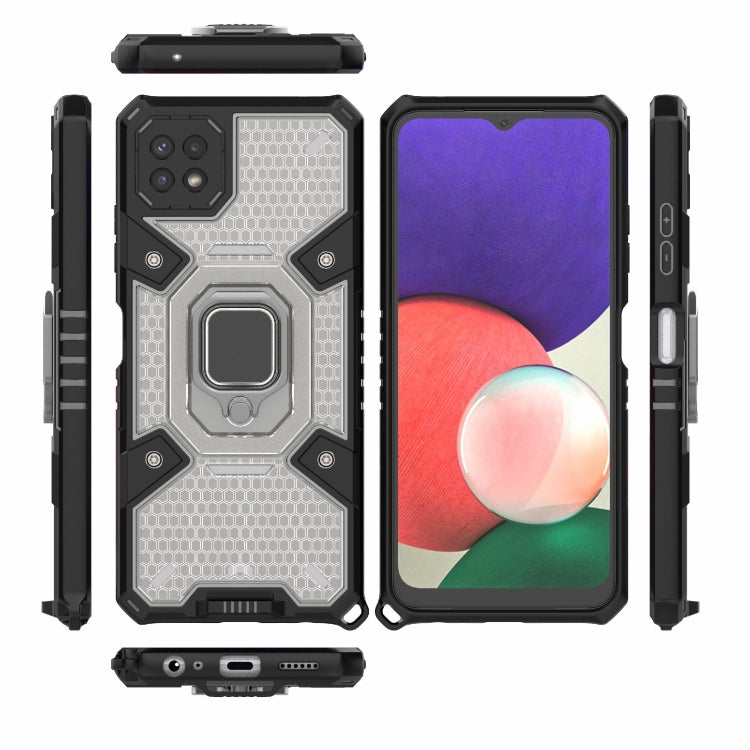 For Samsung Galaxy A22 5G Space PC+TPU Ring Holder Protective Phone Case