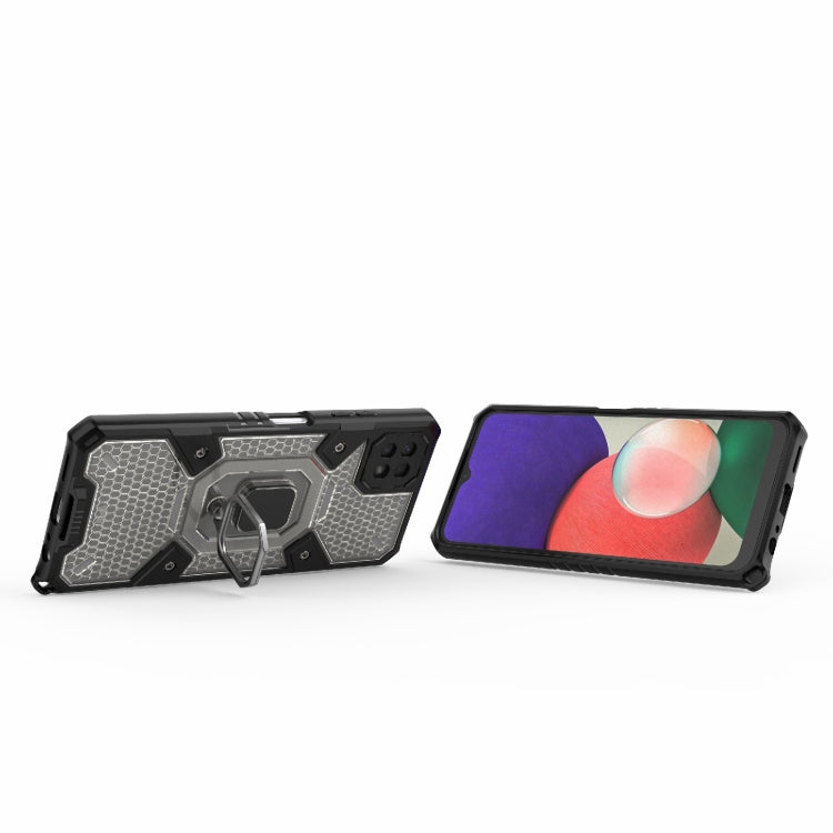 For Samsung Galaxy A22 5G Space PC+TPU Ring Holder Protective Phone Case