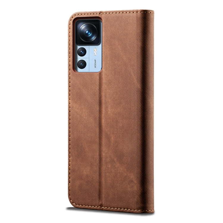 For Xiaomi 12T/12T Pro/Redmi K50 Ultra Denim Texture  Horizontal Flip Leather Phone Case