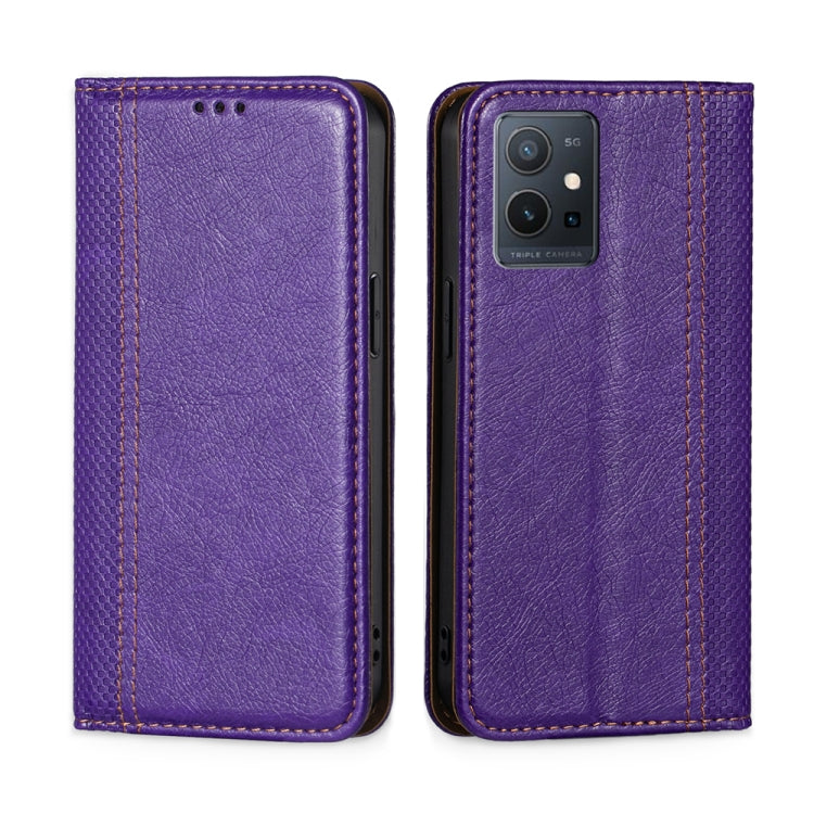 For vivo Y52t Grid Texture Magnetic Flip Leather Phone Case