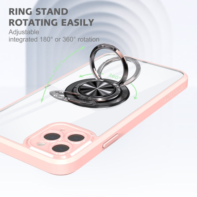 For iPhone 14 Pro Max Cool Armor Ring Holder Transparent Phone Case