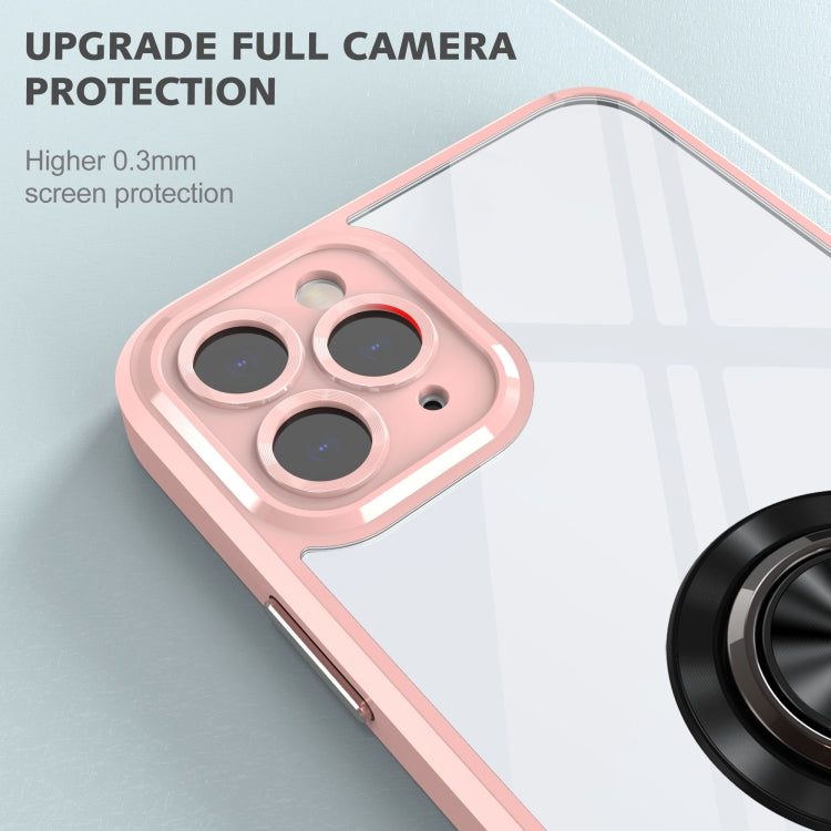 For iPhone 14 Pro Max Cool Armor Ring Holder Transparent Phone Case