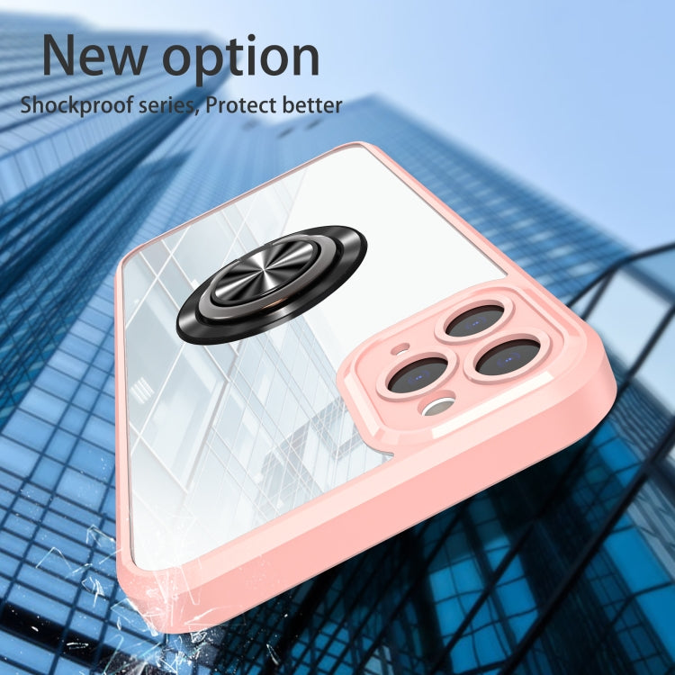 For iPhone 14 Pro Cool Armor Ring Holder Transparent Phone Case