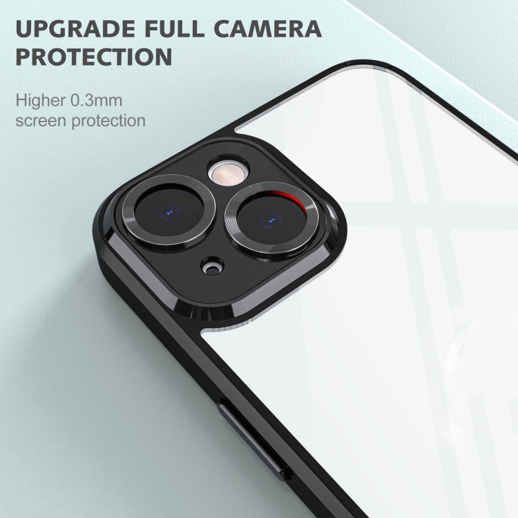 For iPhone 14 Cool Armor Ring Holder Transparent Phone Case