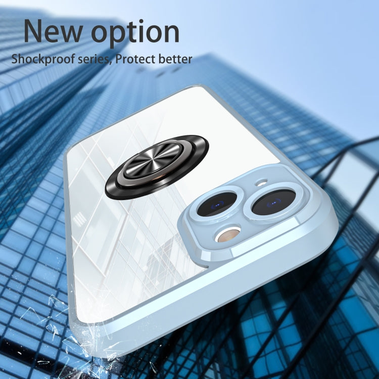 For iPhone 14 Cool Armor Ring Holder Transparent Phone Case