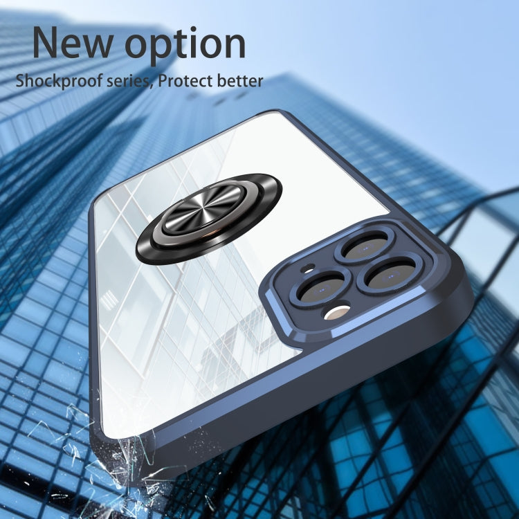 For iPhone 13 Pro Max Cool Armor Ring Holder Transparent Phone Case