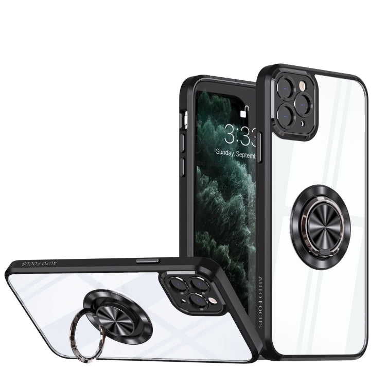 For iPhone 13 Pro Max Cool Armor Ring Holder Transparent Phone Case