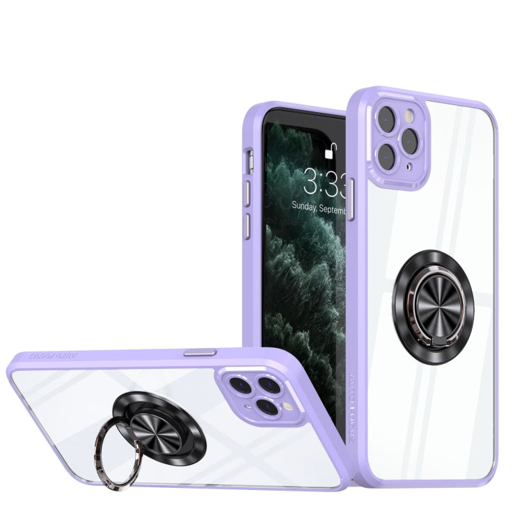 For iPhone 13 Pro Max Cool Armor Ring Holder Transparent Phone Case