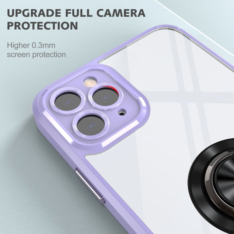 For iPhone 13 Pro Max Cool Armor Ring Holder Transparent Phone Case