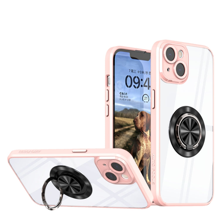 For iPhone 13 Cool Armor Ring Holder Transparent Phone Case