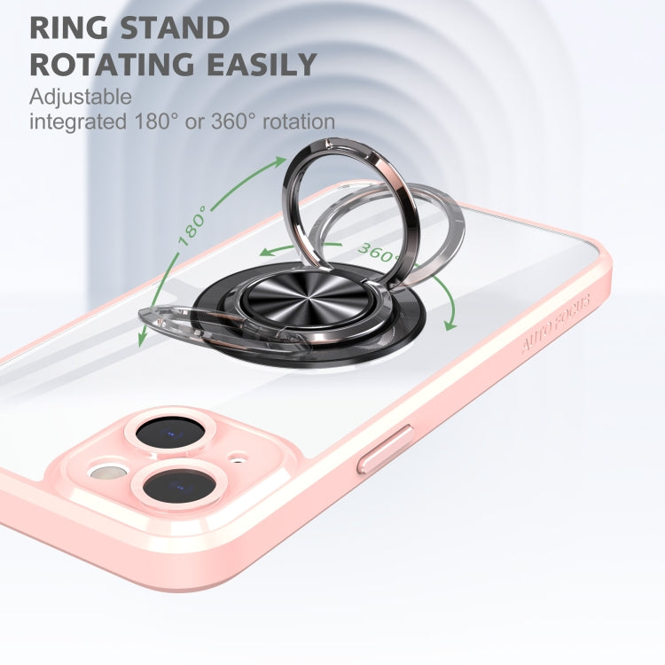 For iPhone 13 Cool Armor Ring Holder Transparent Phone Case