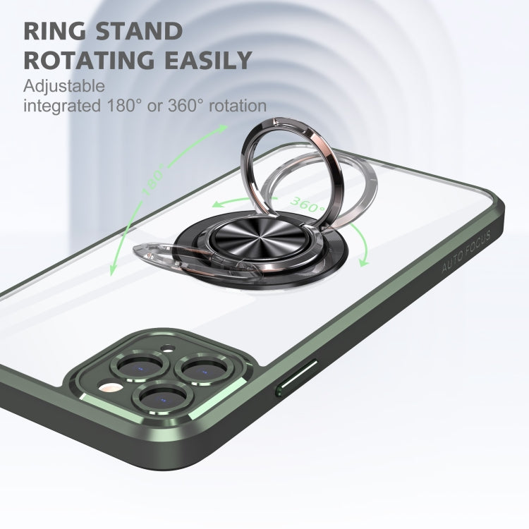 For iPhone 12 Pro Max Cool Armor Ring Holder Transparent Phone Case