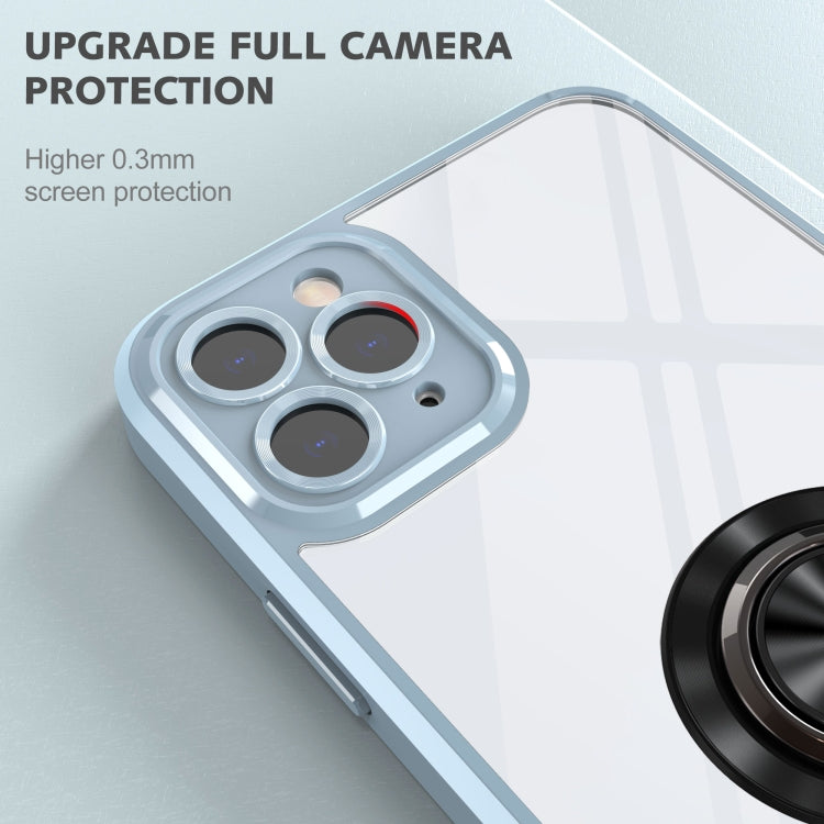 For iPhone 12 Pro Max Cool Armor Ring Holder Transparent Phone Case