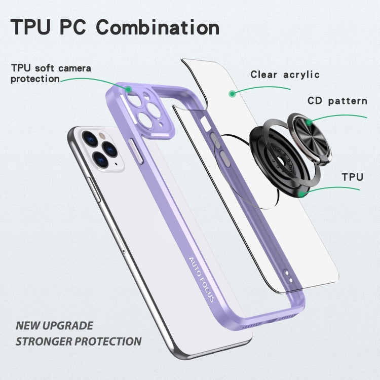 For iPhone 12 Pro Max Cool Armor Ring Holder Transparent Phone Case