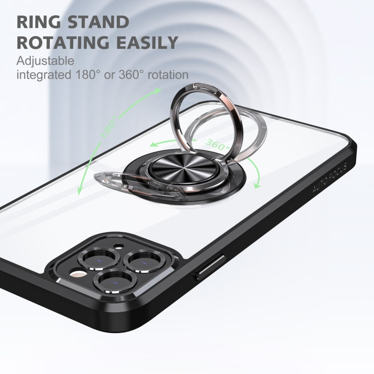 For iPhone 12 Pro Cool Armor Ring Holder Transparent Phone Case