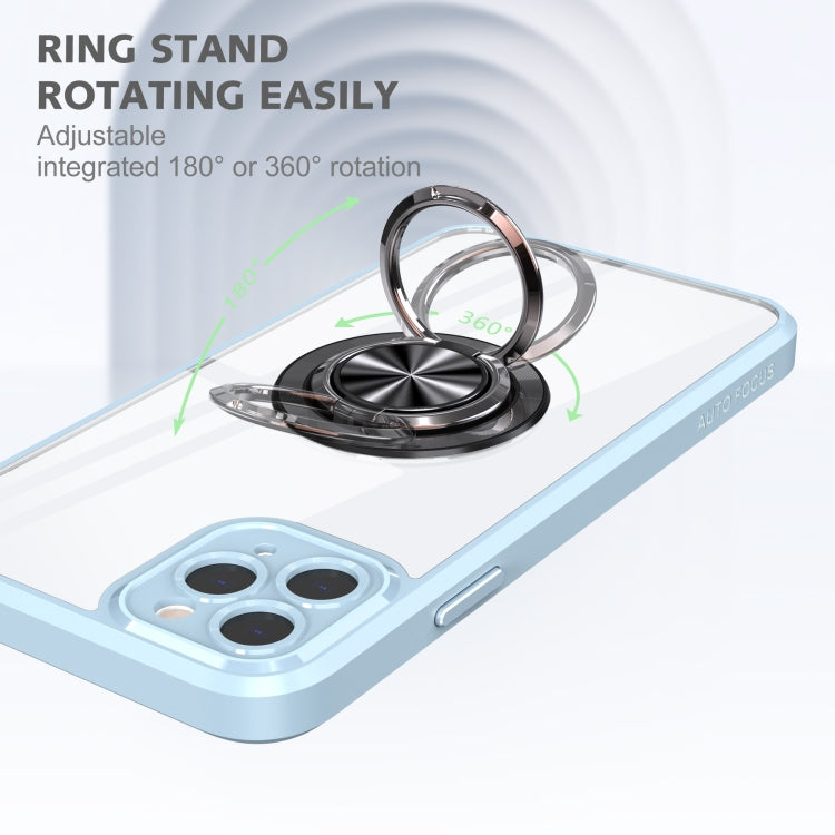 For iPhone 12 Pro Cool Armor Ring Holder Transparent Phone Case