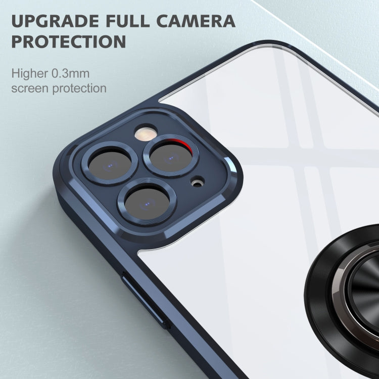 For iPhone 11 Pro Max Cool Armor Ring Holder Transparent Phone Case