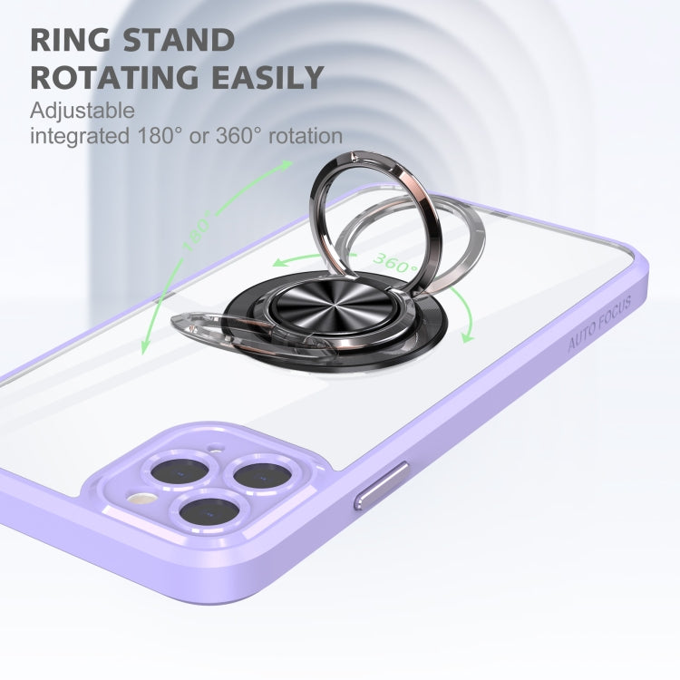 For iPhone 11 Pro Max Cool Armor Ring Holder Transparent Phone Case
