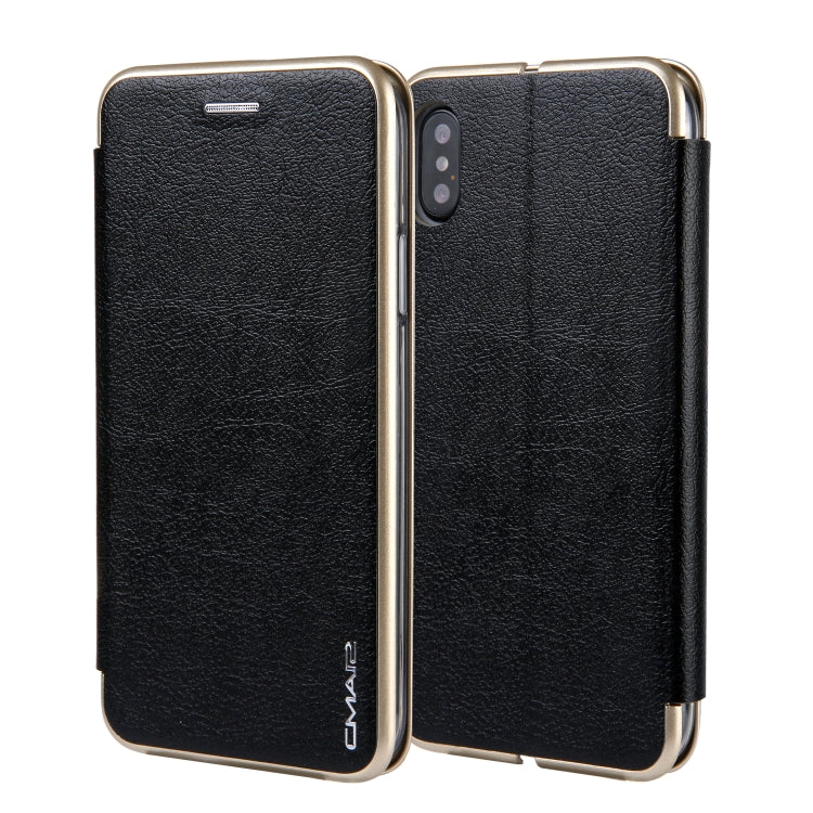 For iPhone  XS / X CMai2 Linglong Series PC+PU Horizontal Flip Leather Case with Holder & Card Slot
