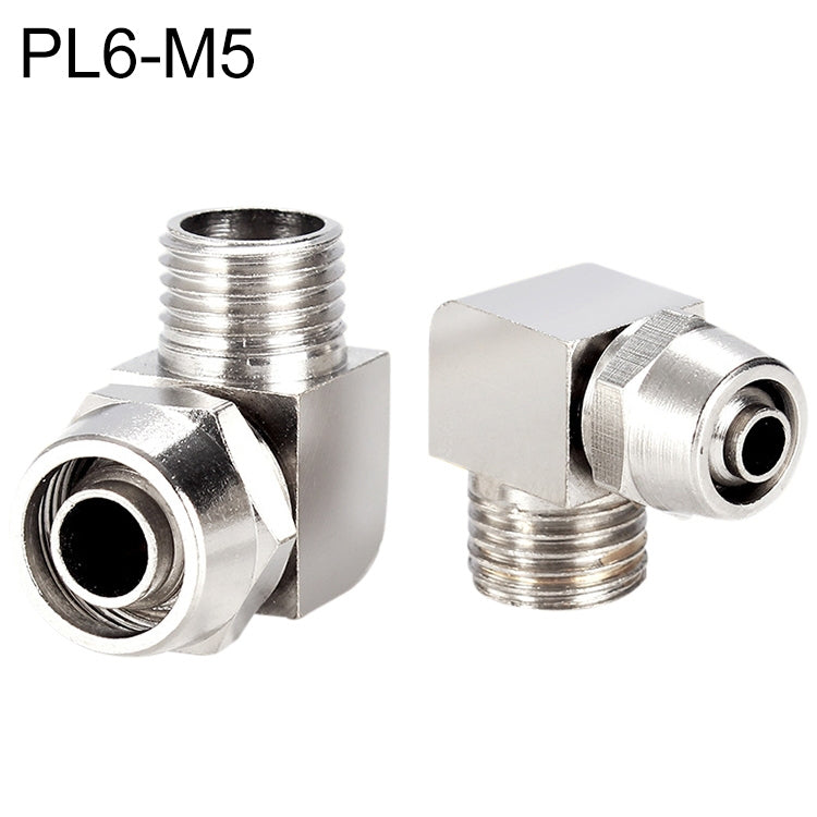 PL6-M5 LAIZE 10pcs Nickel Plated Copper Trachea Quick Fitting Lock Female Connector