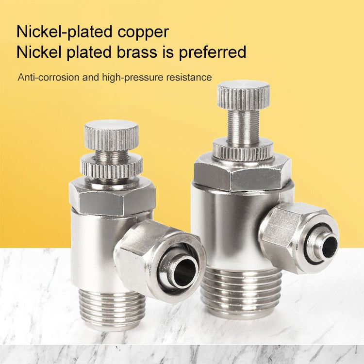 SL8-04 LAIZE Nickel Plated Copper Trachea Quick Fitting Throttle Valve Lock Female Connector