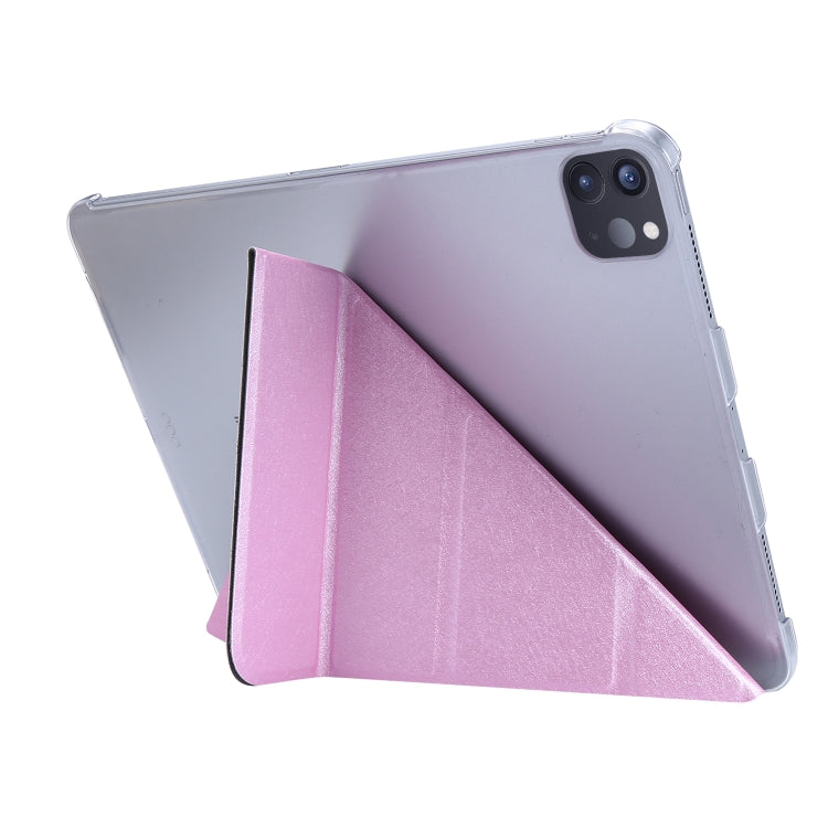 For iPad Pro 11 (2020) Silk Texture Horizontal Deformation Flip Leather Tablet Case with Three-folding Holder