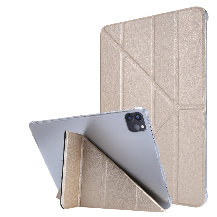 For iPad Pro 11 (2020) Silk Texture Horizontal Deformation Flip Leather Tablet Case with Three-folding Holder