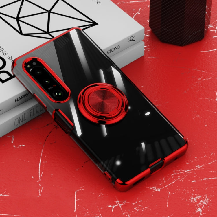 For Sony Xperia 5 IV Electroplating Ring Holder Transparent Phone Case