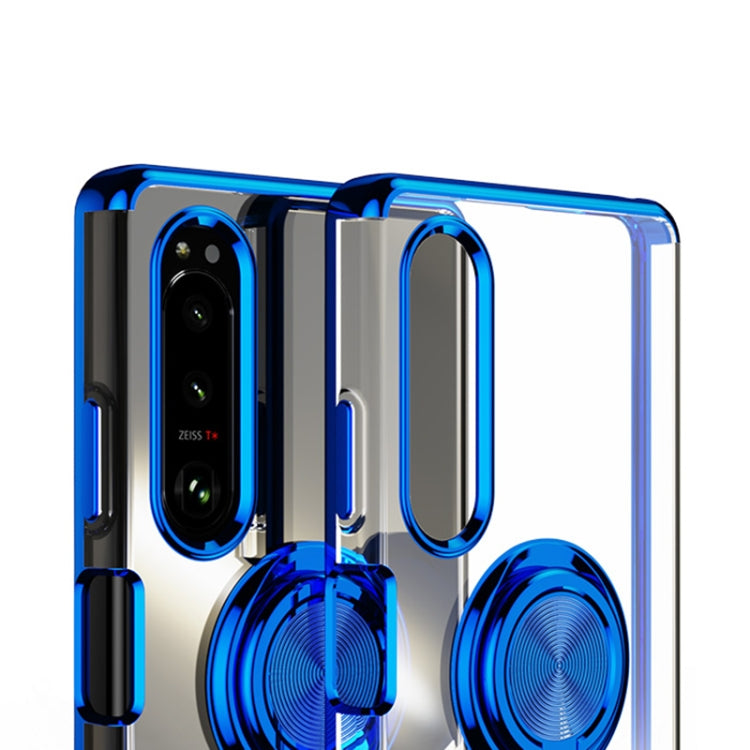 For Sony Xperia 5 IV Electroplating Ring Holder Transparent Phone Case