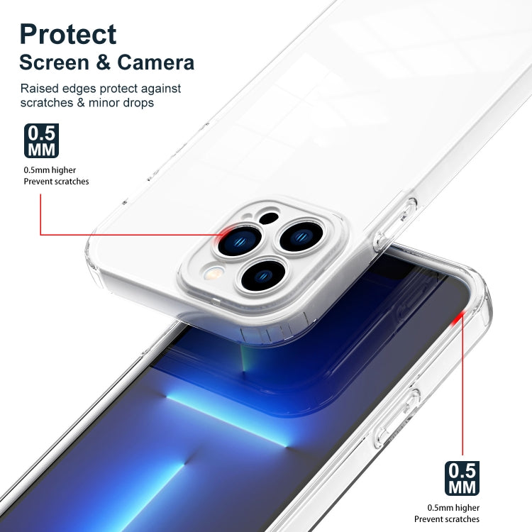 For iPhone 14 Pro 3 in 1 Clear TPU Color PC Frame Phone Case