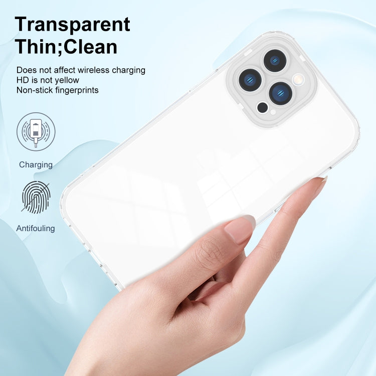 For iPhone 14 Pro 3 in 1 Clear TPU Color PC Frame Phone Case
