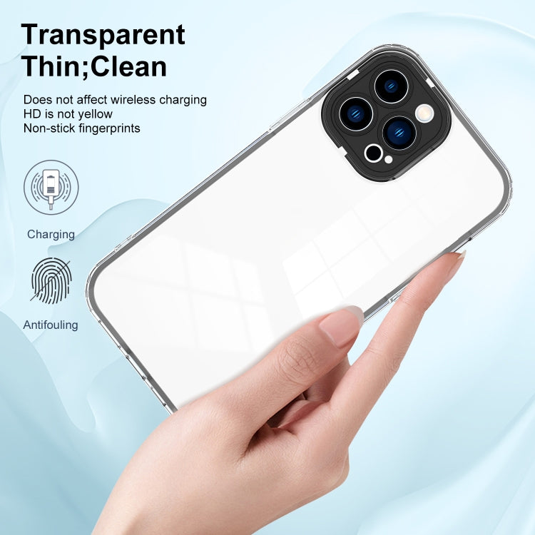 For iPhone 14 Pro Max 3 in 1 Clear TPU Color PC Frame Phone Case
