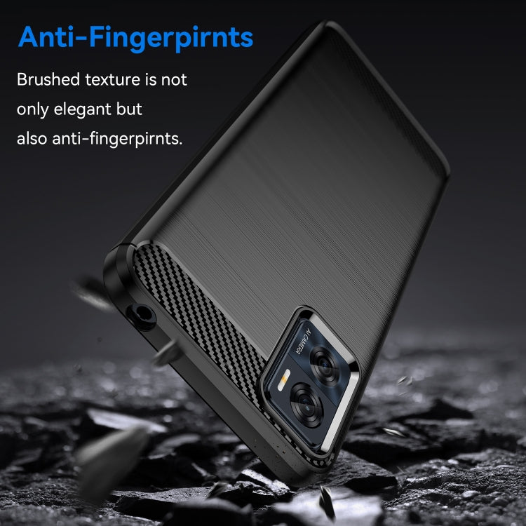 For MotorolaMoto E22 Brushed Texture Carbon Fiber TPU Phone Case