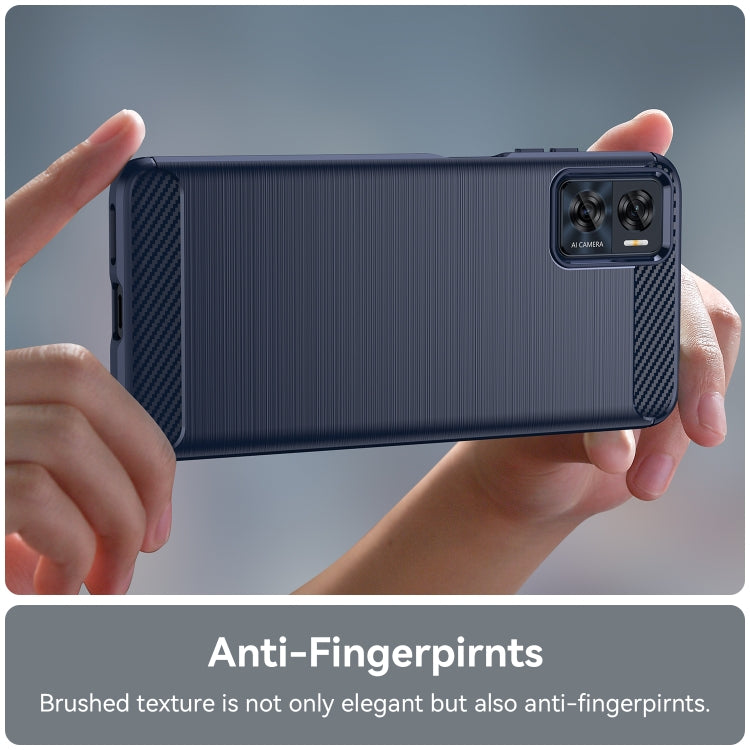 For Motorola Moto E22i Brushed Texture Carbon Fiber TPU Phone Case