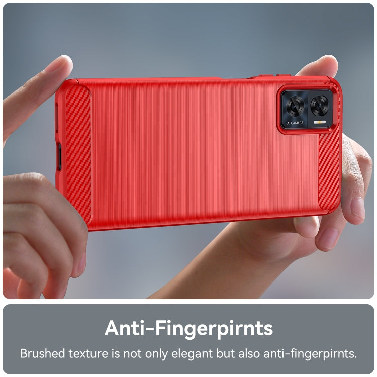 For Motorola Moto E22i Brushed Texture Carbon Fiber TPU Phone Case
