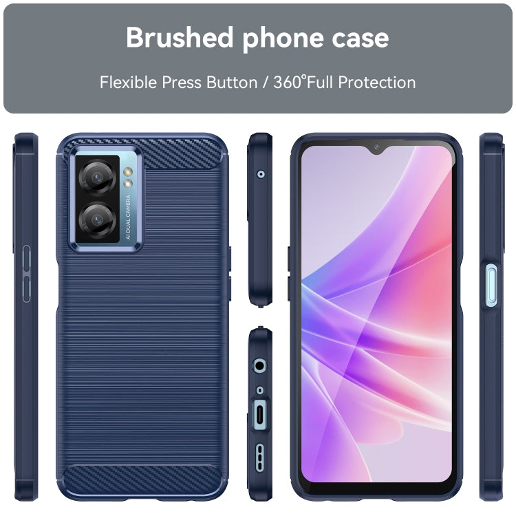For OPPO A77s Brushed Texture Carbon Fiber TPU Phone Case