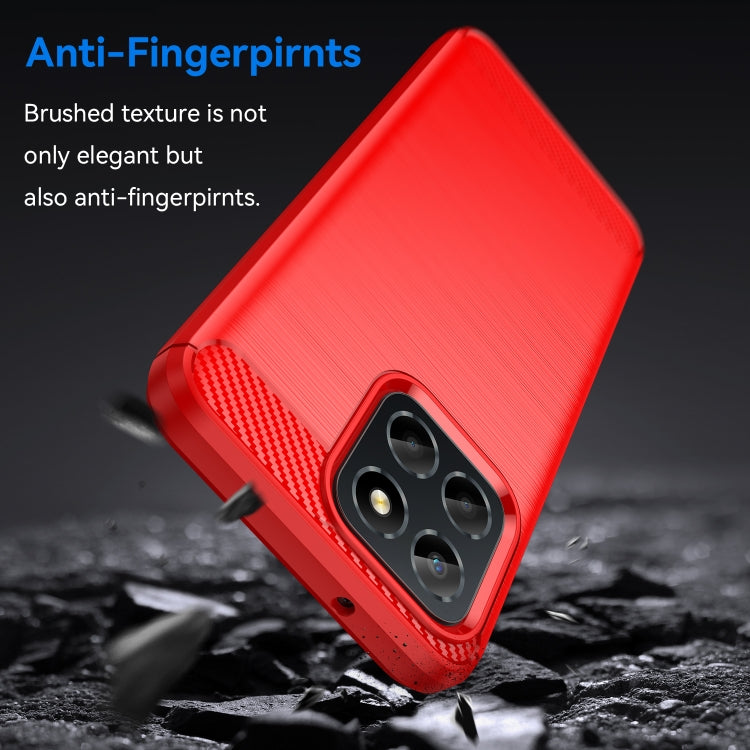 For Honor X8 5G Brushed Texture Carbon Fiber TPU Phone Case