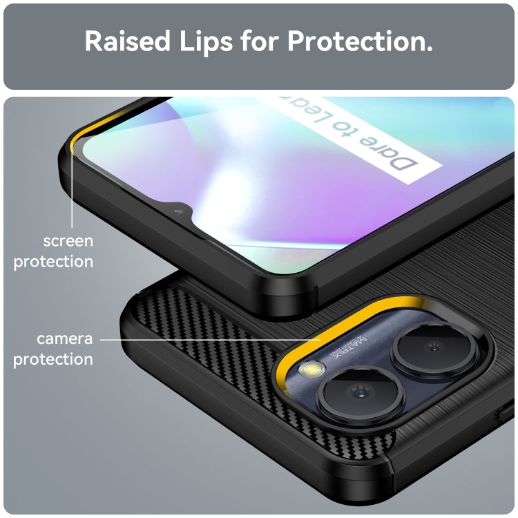 For Realme C30 Brushed Texture Carbon Fiber TPU Phone Case