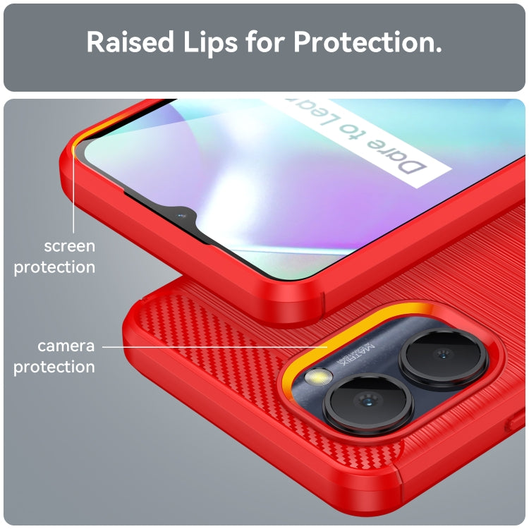 For Realme C30 Brushed Texture Carbon Fiber TPU Phone Case