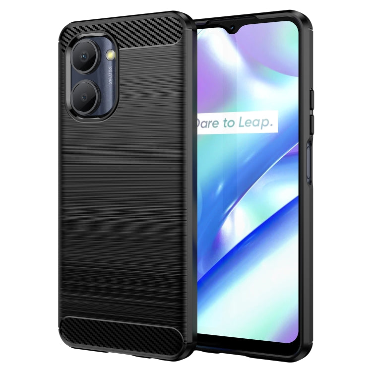 For Realme C30s Brushed Texture Carbon Fiber TPU Phone Case