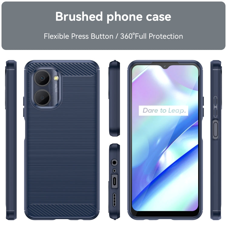 For Realme C30s Brushed Texture Carbon Fiber TPU Phone Case