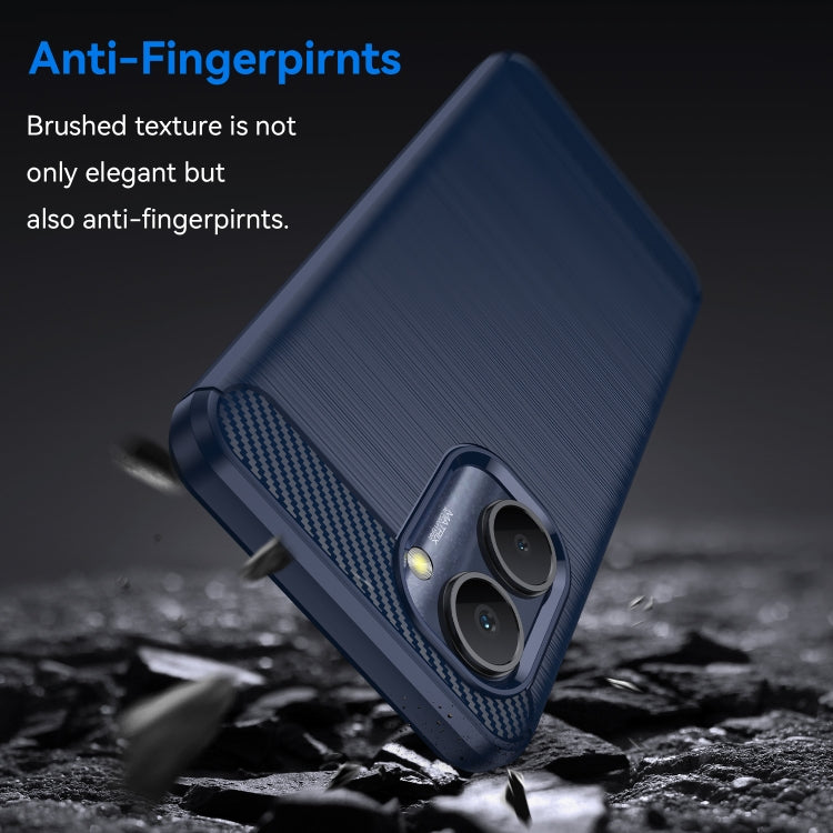 For Realme C30s Brushed Texture Carbon Fiber TPU Phone Case