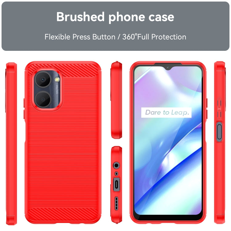 For Realme C33 Brushed Texture Carbon Fiber TPU Phone Case