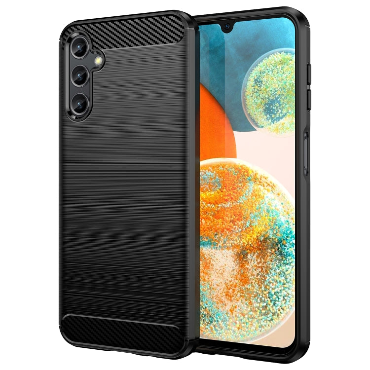 For Samsung Galaxy A14 5G Brushed Texture Carbon Fiber TPU Phone Case