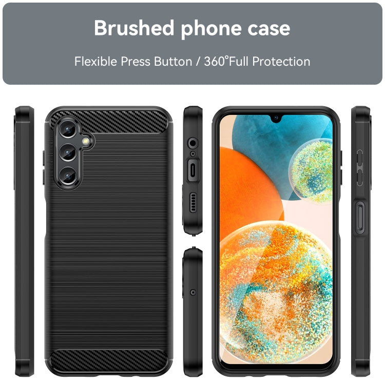 For Samsung Galaxy A14 5G Brushed Texture Carbon Fiber TPU Phone Case