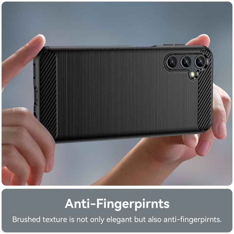 For Samsung Galaxy A14 5G Brushed Texture Carbon Fiber TPU Phone Case