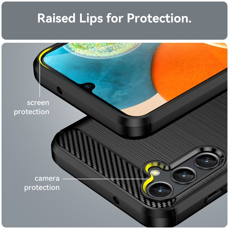 For Samsung Galaxy A14 5G Brushed Texture Carbon Fiber TPU Phone Case