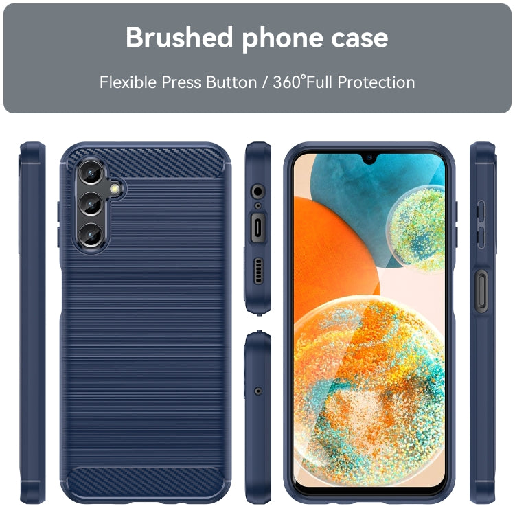For Samsung Galaxy A14 5G Brushed Texture Carbon Fiber TPU Phone Case